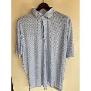 Collars & Co. Featherweight Relaxed Fit Polo Shirt 3X-Large Blue & White Geometr